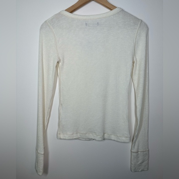 ABERCROMBIE & Fitch Cream Ribbed Button‎  Up Long Sleeve Small - Picture 5 of 5